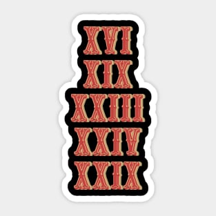 San Fransisco 49ers Super Bowl Rings Vintage Sticker